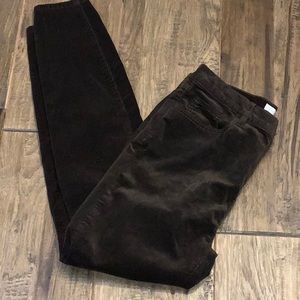 Loft brown high waist skinny cords.